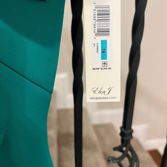 NWT Eliza J One-Shoulder Teal Dress-Size 16 - Picture 6 of 11